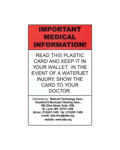 WJTA Medical Alert Card English